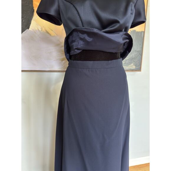 VTG Bill Levkoff Whimsigoth 2 Piece Set Skirt Cropped Top Navy Vamp Fairy Sz 6 - Picture 6 of 14